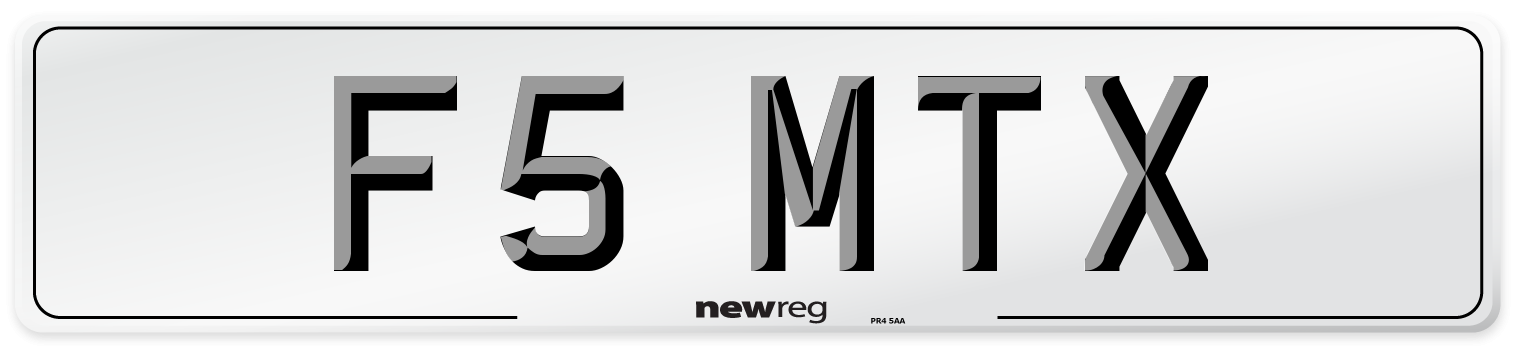 F5 MTX Number Plate from New Reg